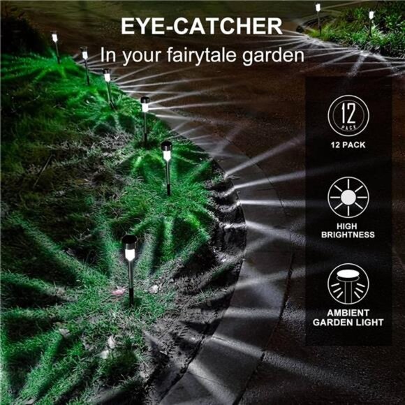 Solar Lights Outdoor Waterproof LED Garden Pathway Patio Lawn Landscape Lighting - Picture 4 of 8